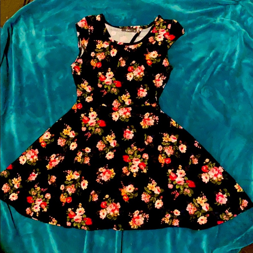 Black Dress with Flower patterns